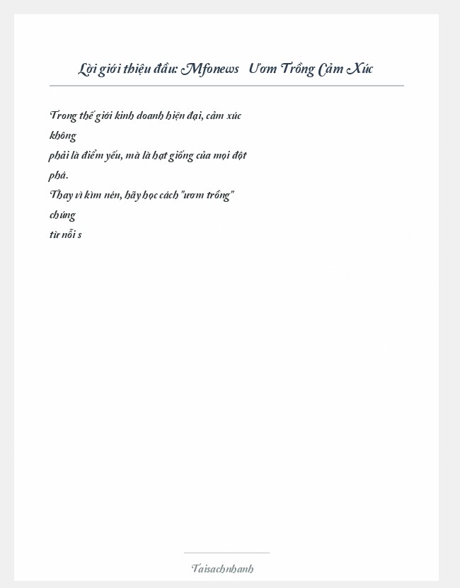 Trích đoạn Mfonews » Ươm Trồng Cảm Xúc