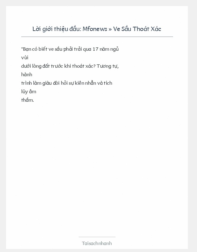 Trích đoạn Mfonews » Ve Sầu Thoát Xác