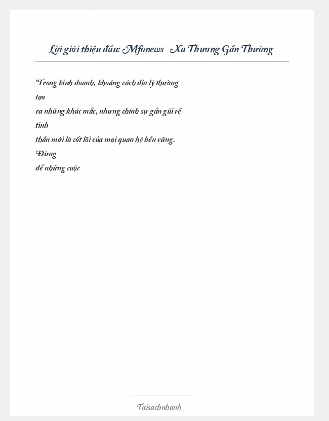 Trích đoạn Mfonews » Xa Thương Gần Thường