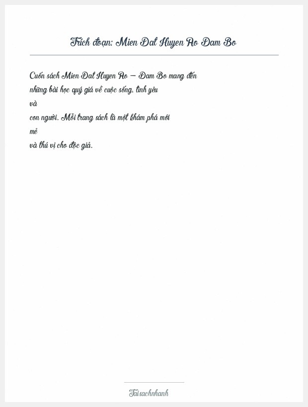 Trích đoạn Mien Dat Huyen Ao Dam Bo