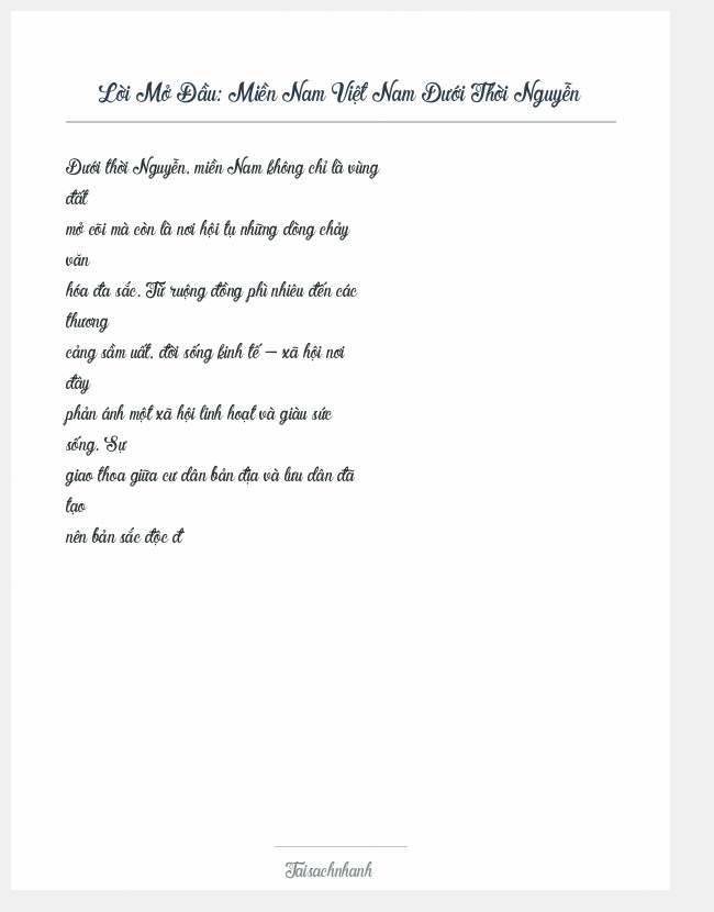 Trích đoạn Miền Nam Việt Nam Dưới Thời Nguyễn