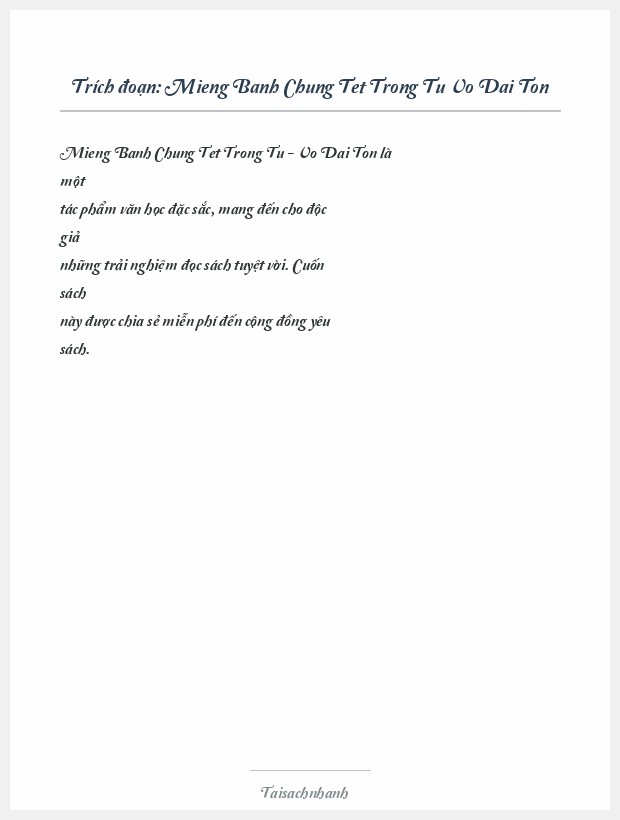 Trích đoạn Mieng Banh Chung Tet Trong Tu Vo Dai Ton