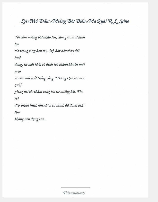 Trích đoạn Miếng Bột Biến Ma Quái R. L. Stine