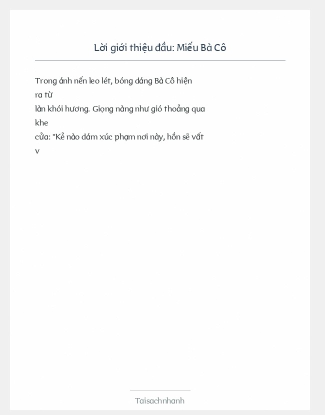 Trích đoạn Miếu Bà Cô