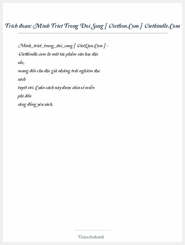 Trích đoạn Minh Triet Trong Doi Song [ Vietlion.Com ] Vietkindle.Com