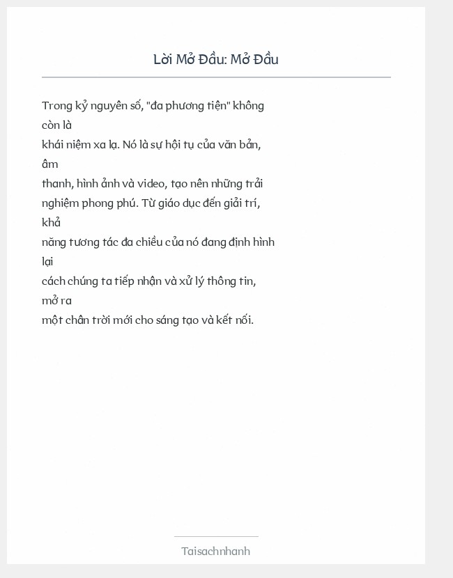 Trích đoạn Mở Đầu