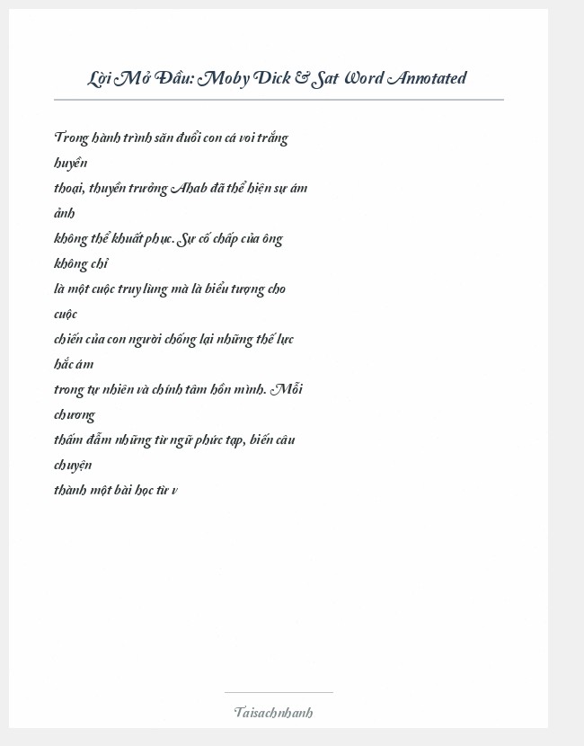 Trích đoạn Moby Dick & Sat Word Annotated