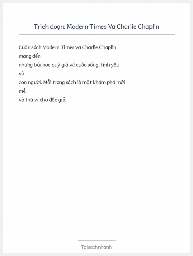 Trích đoạn Modern Times Va Charlie Chaplin