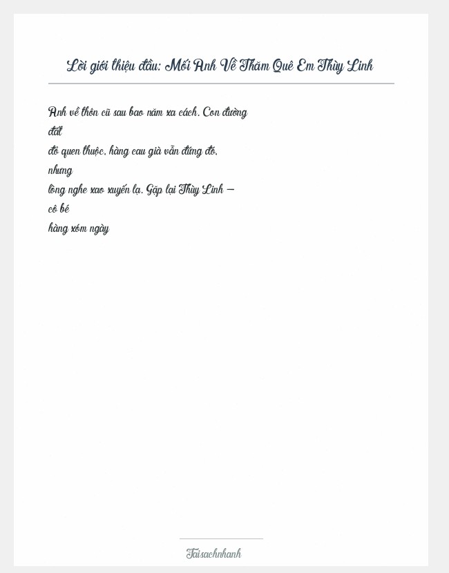 Trích đoạn Mối Anh Về Thăm Quê Em Thùy Linh