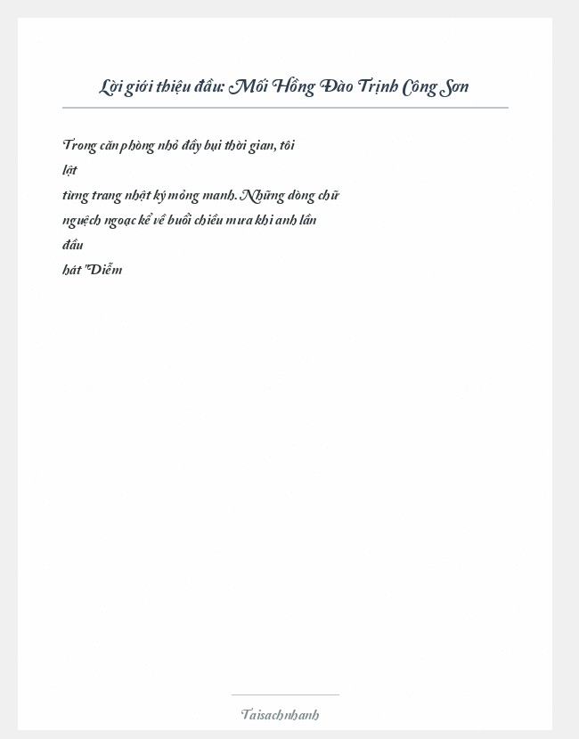 Trích đoạn Mối Hồng Đào Trịnh Công Sơn