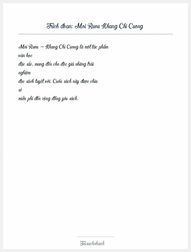 Trích đoạn Moi Ruou Khang Chi Cuong