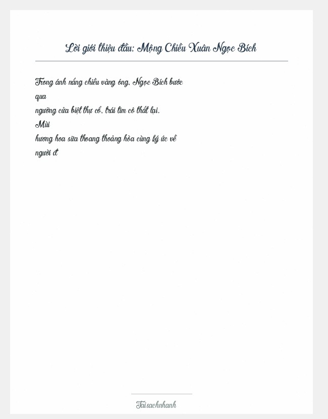 Trích đoạn Mộng Chiều Xuân Ngọc Bích