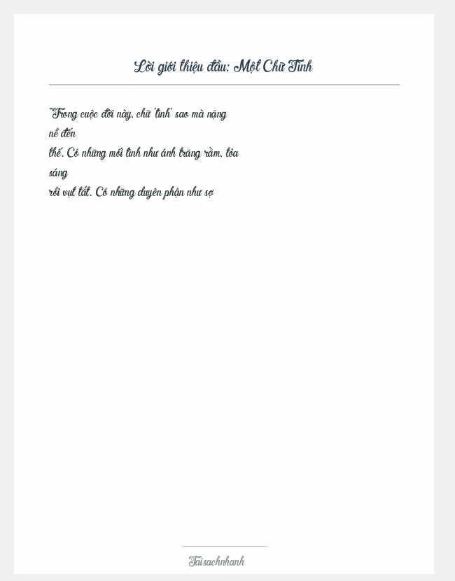 Trích đoạn Một Chữ Tình