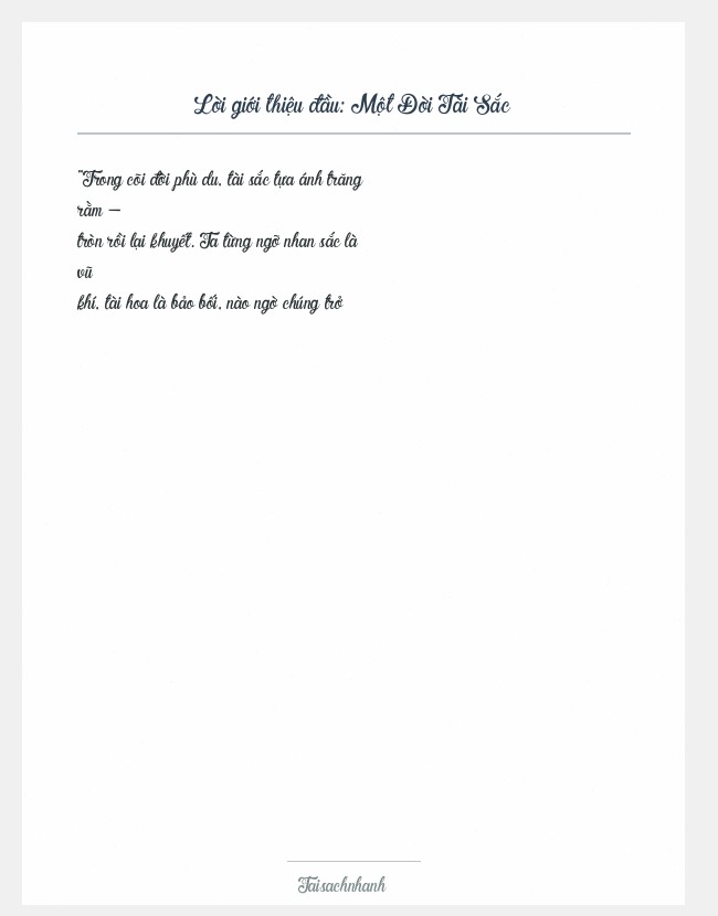Trích đoạn Một Đời Tài Sắc