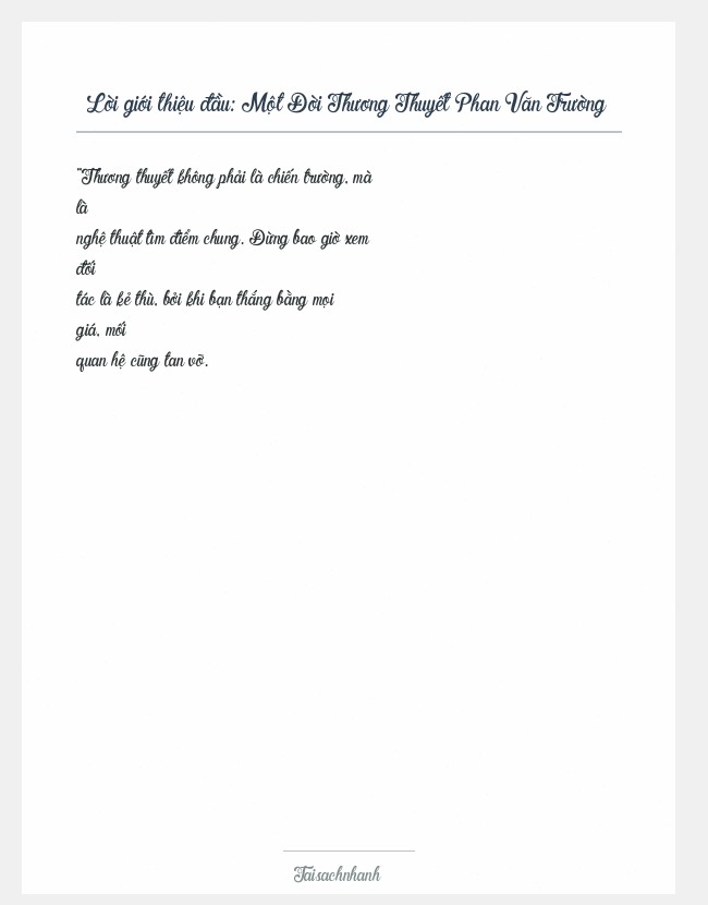 Trích đoạn Một Đời Thương Thuyết Phan Văn Trường