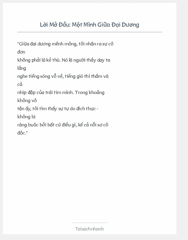 Trích đoạn Một Mình Giữa Đại Dương