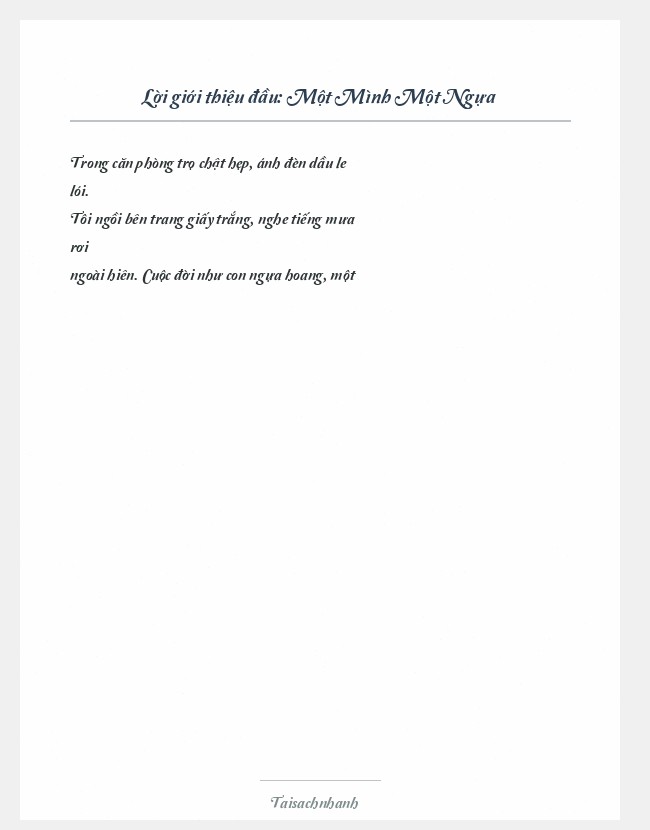 Trích đoạn Một Mình Một Ngựa