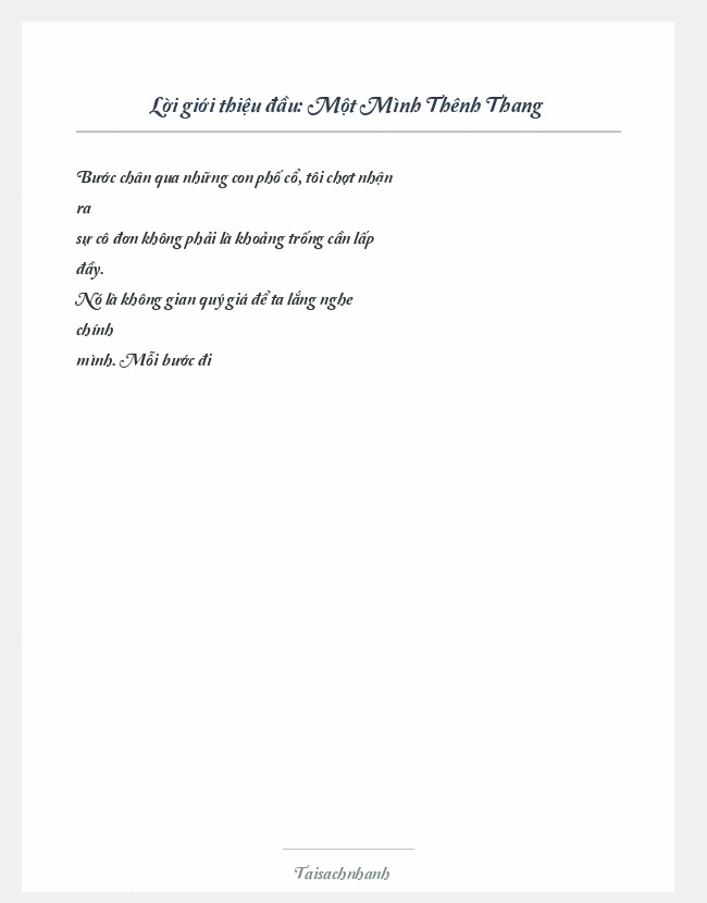 Trích đoạn Một Mình Thênh Thang