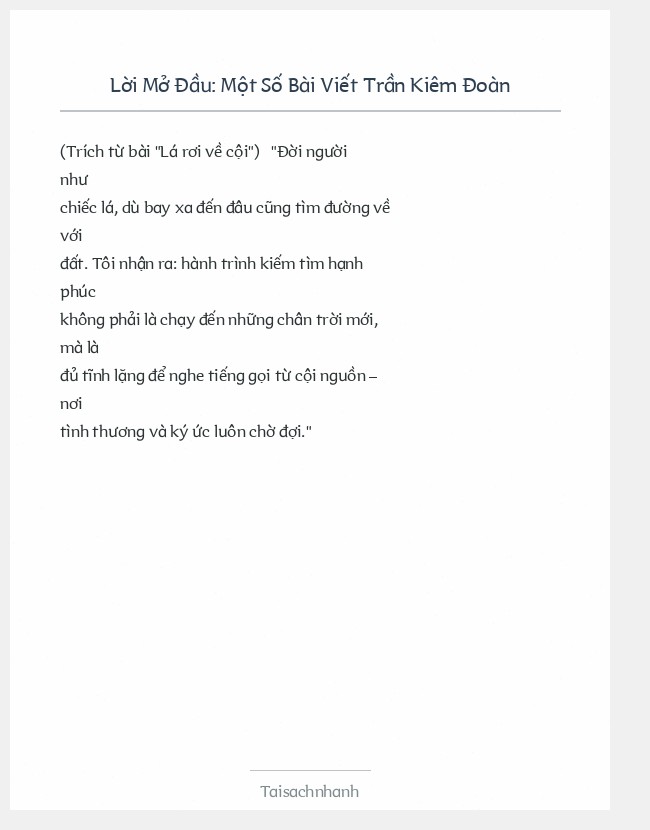 Trích đoạn Một Số Bài Viết Trần Kiêm Đoàn