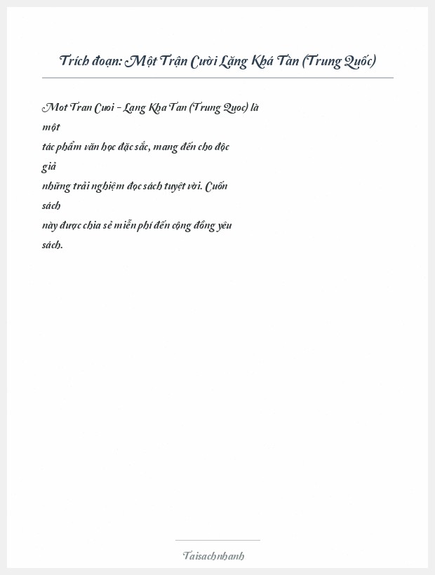 Trích đoạn Một Trận Cười Lặng Khá Tàn (Trung Quốc)