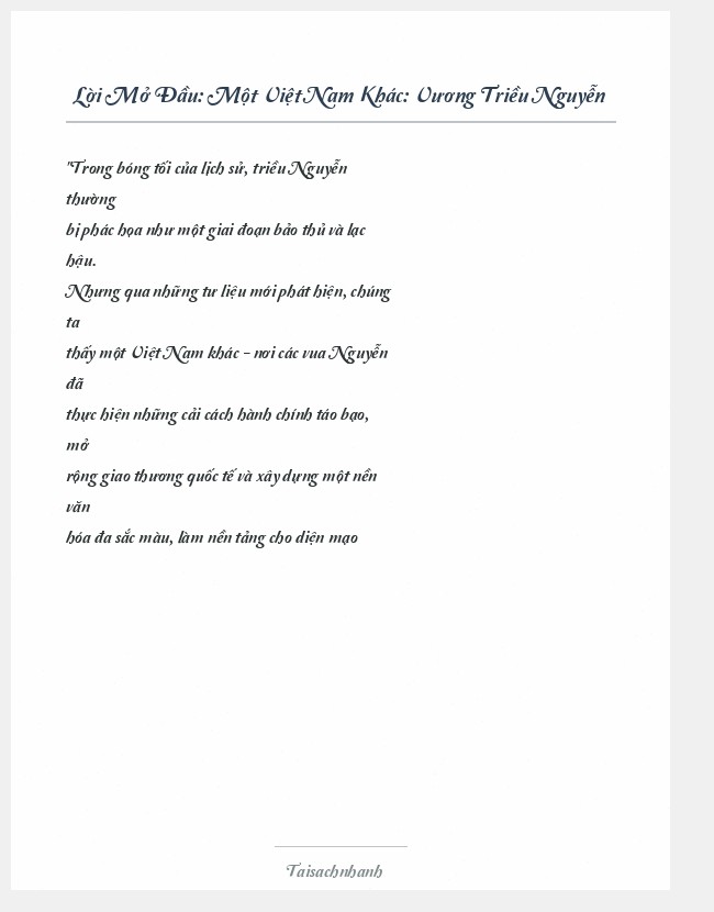 Trích đoạn Một Việt Nam Khác: Vương Triều Nguyễn