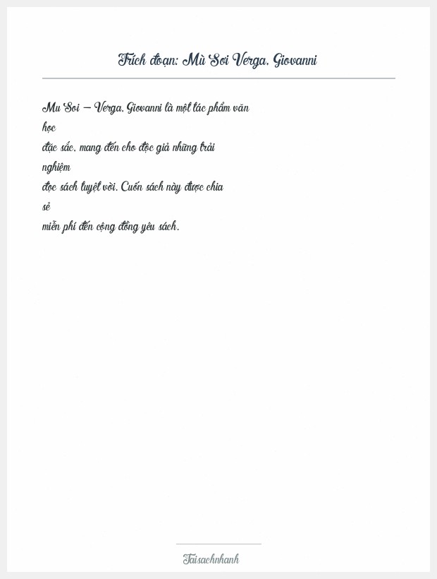 Trích đoạn Mù Sơi Verga, Giovanni