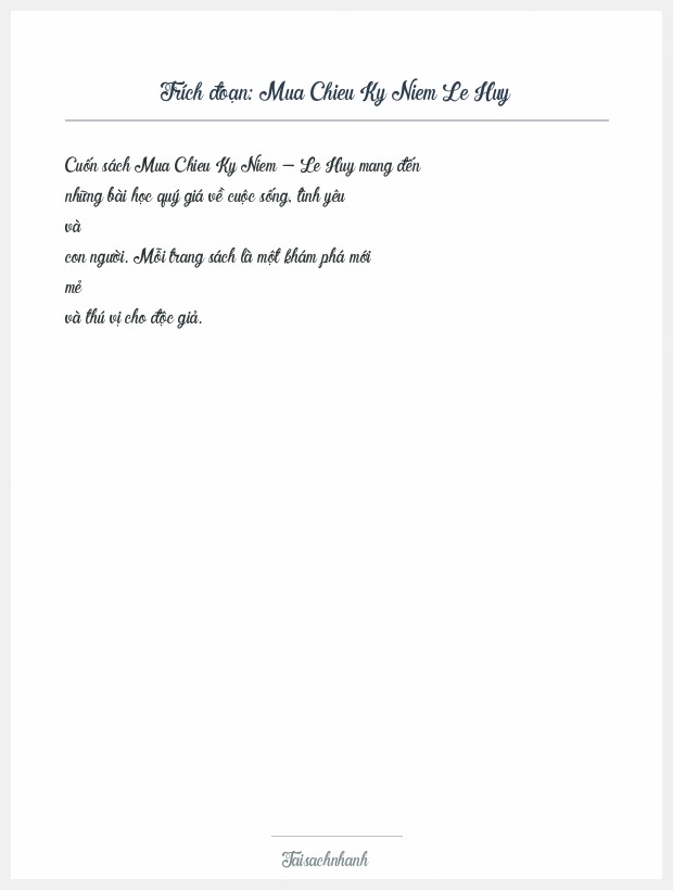 Trích đoạn Mua Chieu Ky Niem Le Huy