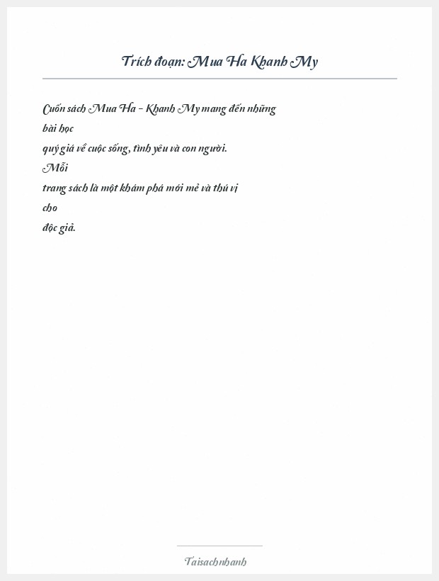 Trích đoạn Mua Ha Khanh My