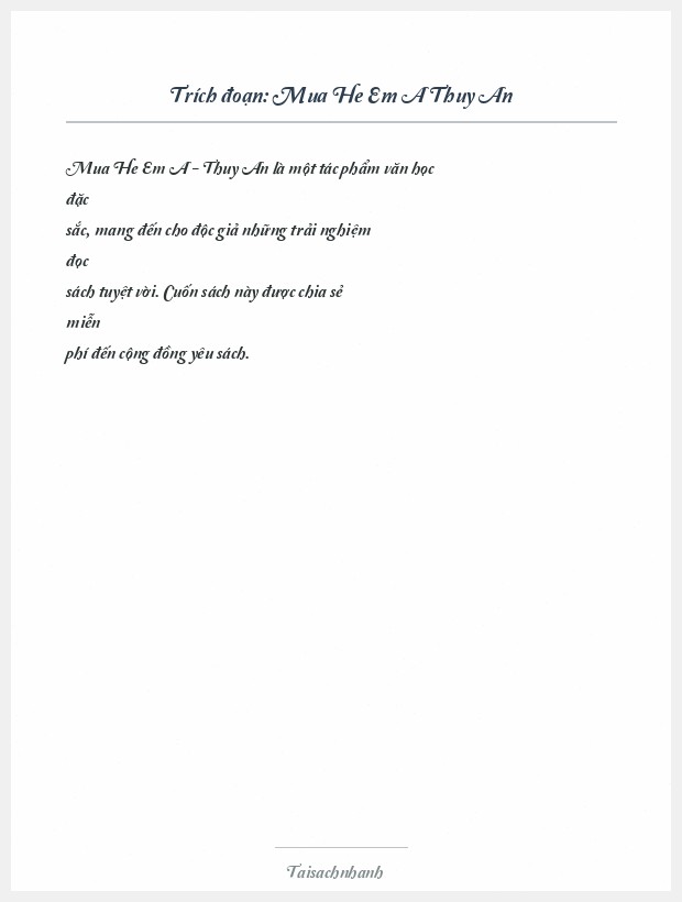 Trích đoạn Mua He Em A Thuy An