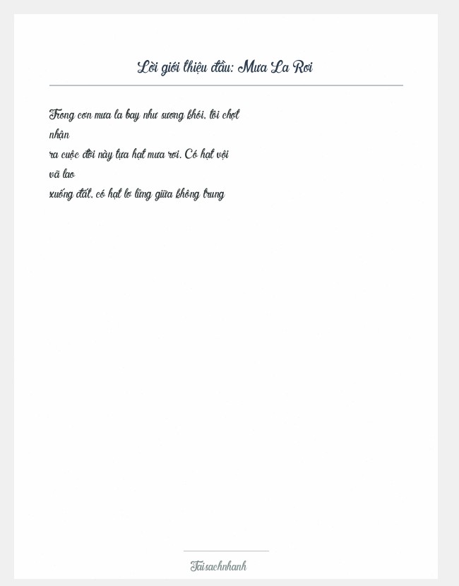 Trích đoạn Mưa La Rơi