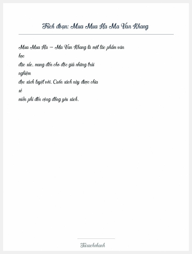 Trích đoạn Mua Mua Ha Ma Van Khang