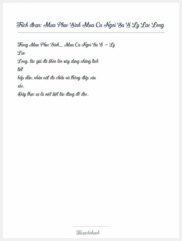 Trích đoạn Mua Phuc Sinh Mua Ca Ngoi Su S Ly Lac Long