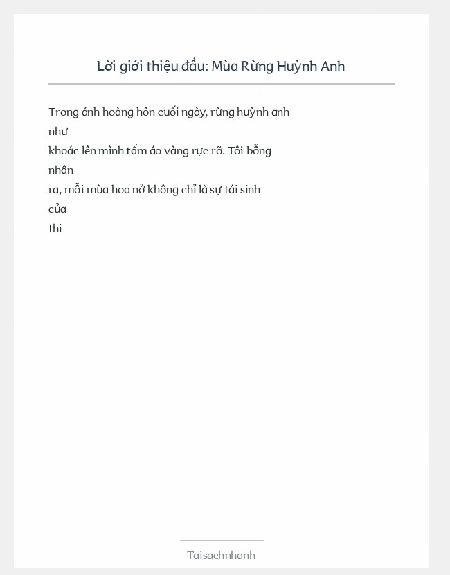 Trích đoạn Mùa Rừng Huỳnh Anh