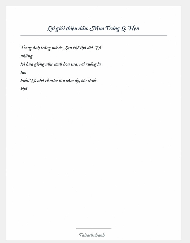 Trích đoạn Mùa Trăng Lõ Hẹn