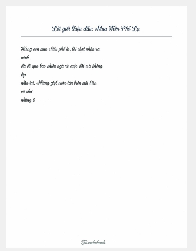 Trích đoạn Mua Trên Phố Lạ