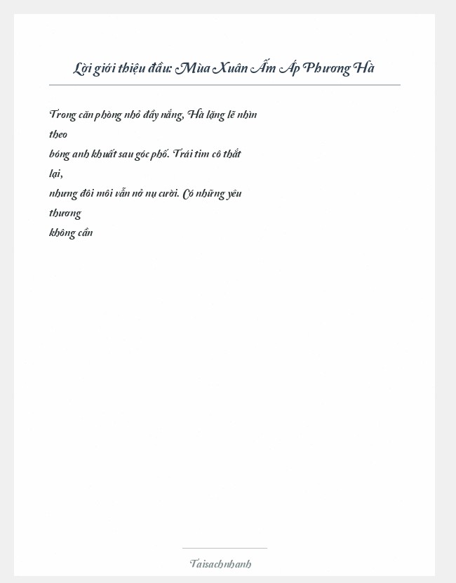 Trích đoạn Mùa Xuân Ấm Áp Phương Hà