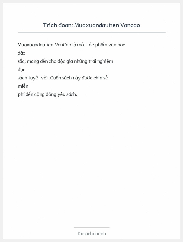Trích đoạn Muaxuandautien Vancao