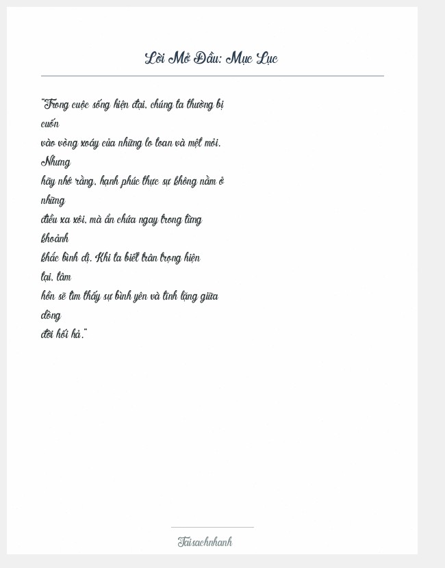 Trích đoạn Mục Lục