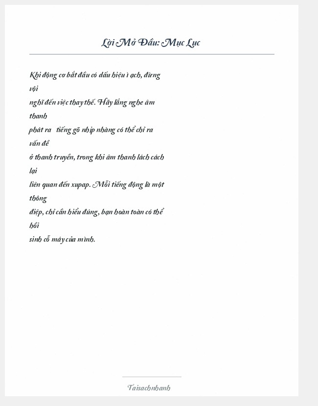 Trích đoạn Mục Lục