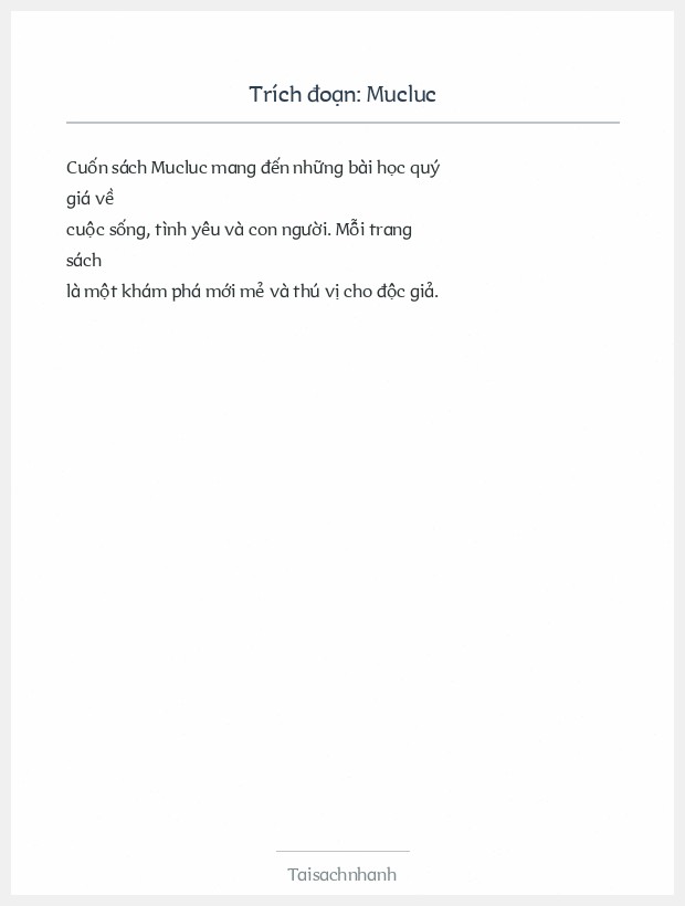 Trích đoạn Mucluc