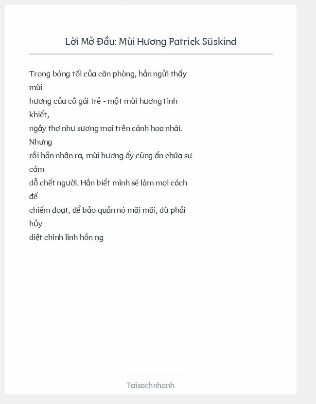 Trích đoạn Mùi Hương Patrick Süskind