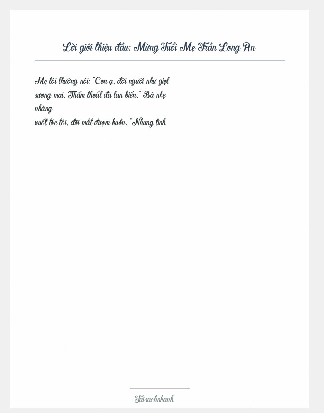Trích đoạn Mừng Tuổi Mẹ Trần Long An