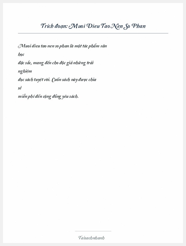 Trích đoạn Muoi Dieu Tao Nen So Phan