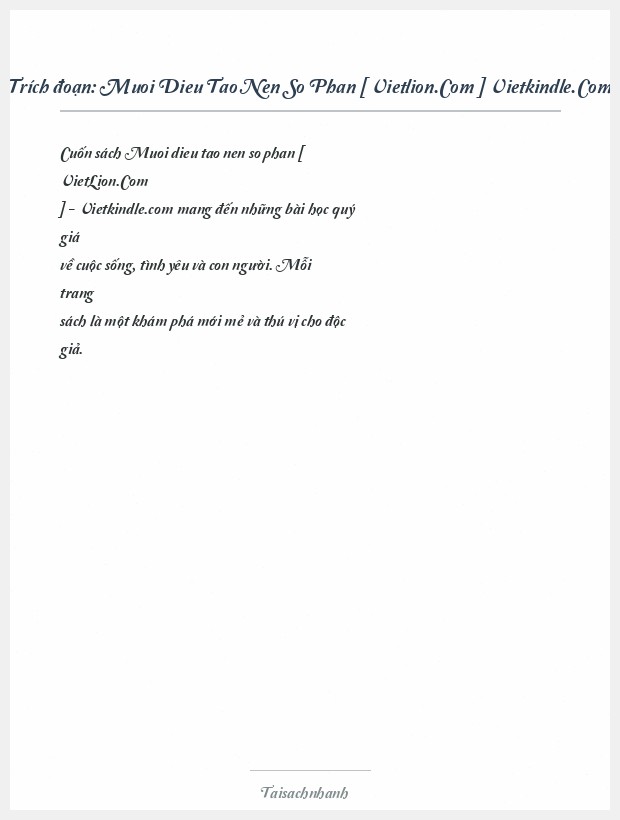 Trích đoạn Muoi Dieu Tao Nen So Phan [ Vietlion.Com ] Vietkindle.Com