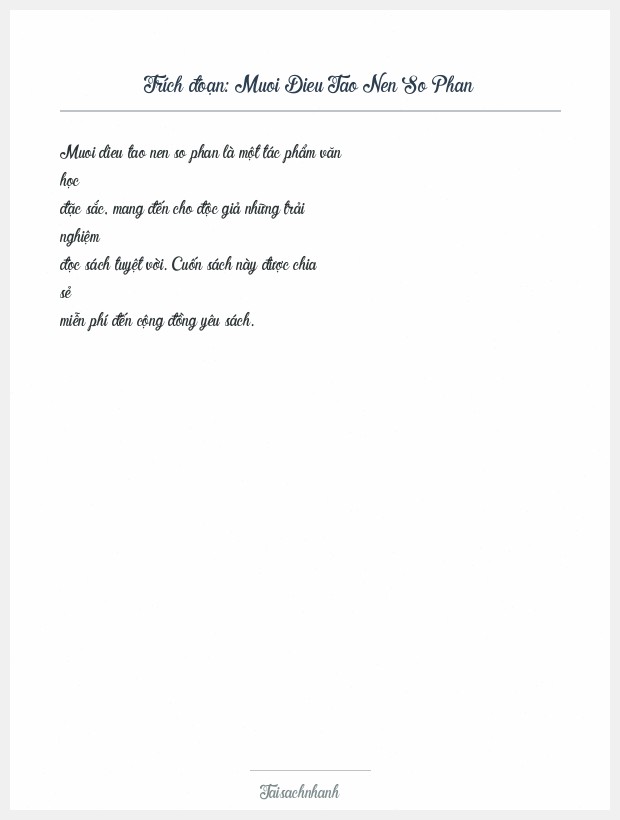 Trích đoạn Muoi Dieu Tao Nen So Phan