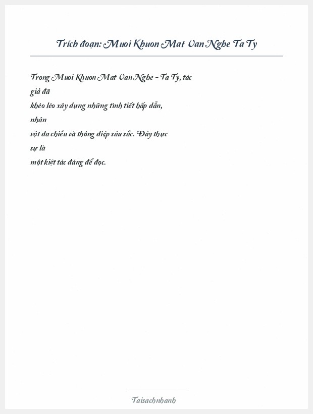 Trích đoạn Muoi Khuon Mat Van Nghe Ta Ty