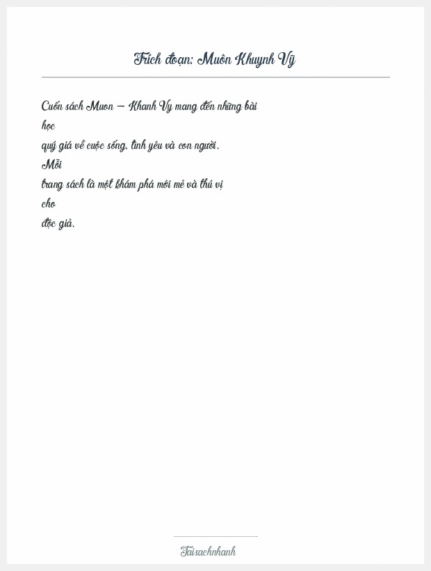 Trích đoạn Muôn Khuynh Vỹ