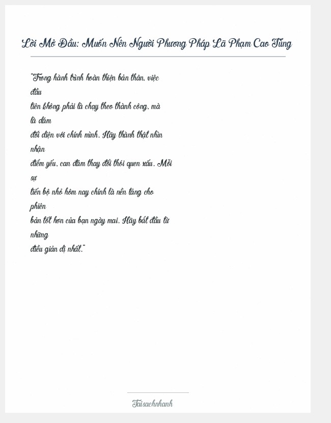 Trích đoạn Muốn Nên Người Phương Pháp Lã Phạm Cao Tùng