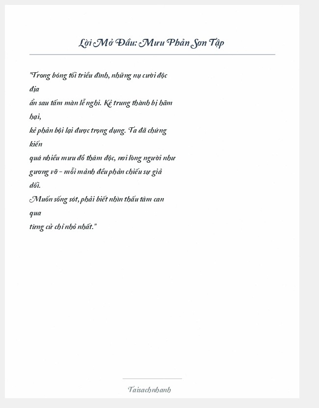 Trích đoạn Mưu Phản Sơn Tập