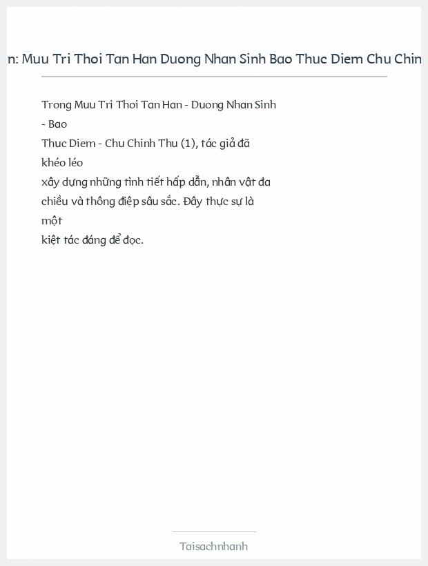 Trích đoạn Muu Tri Thoi Tan Han Duong Nhan Sinh Bao Thuc Diem Chu Chinh Thu (1)